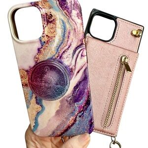 iPhone 14 case and crossbody wallet.